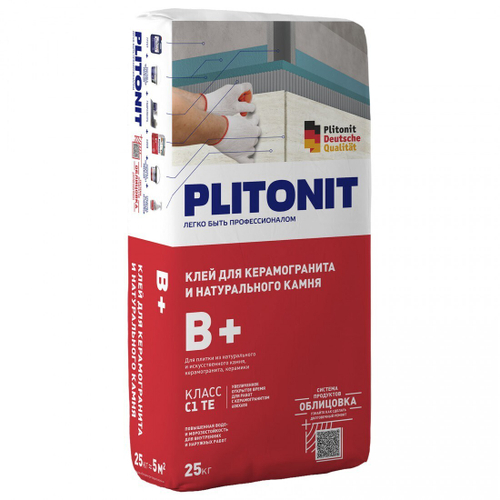 Клей Plitonit B+ С1ТЕ для плитки из камня, керамогранита, керамики 25 кг, шт