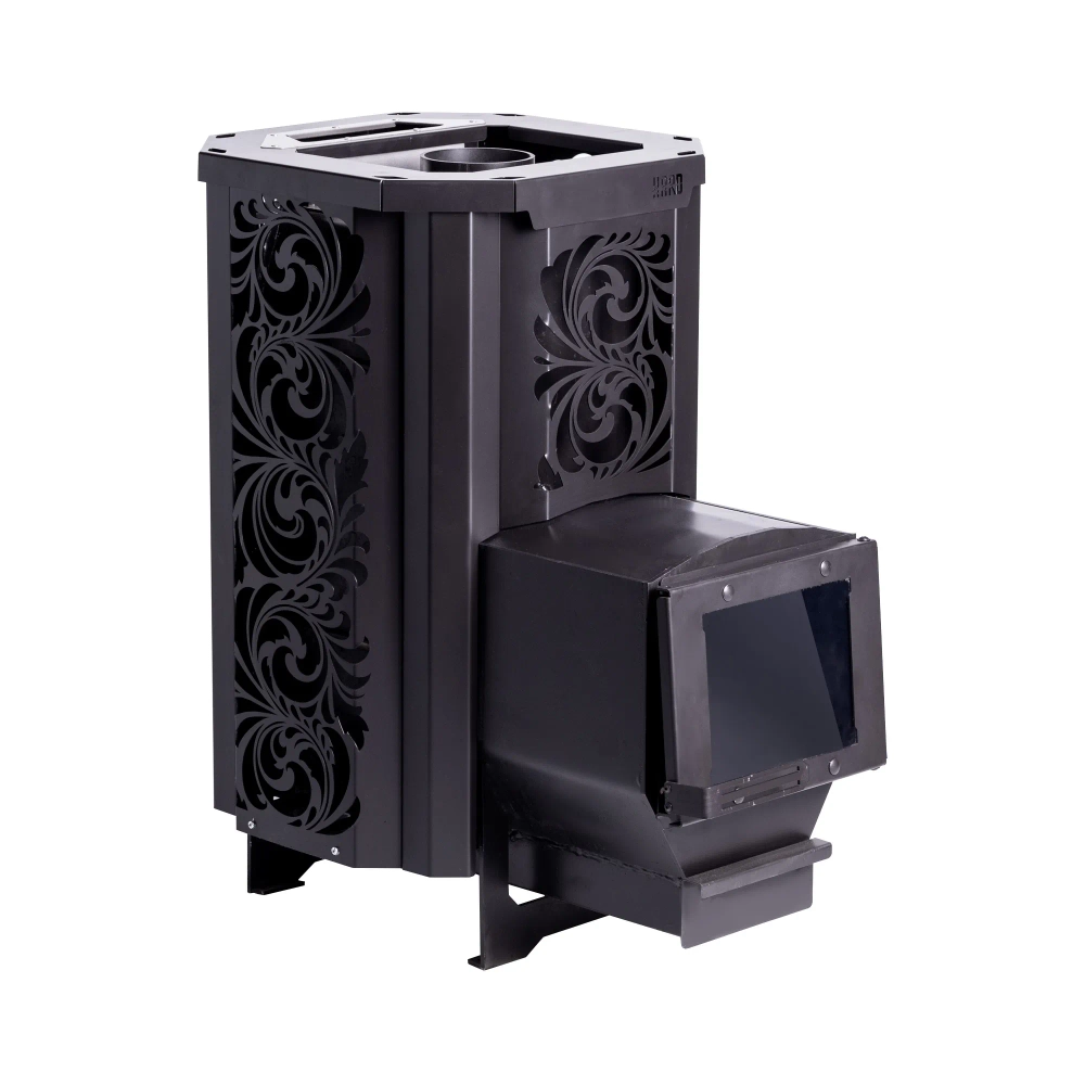 Печь для бани Сталь-Мастер HARD 16М Хохлома без дверцы закрыт.каменка дровяная сетка