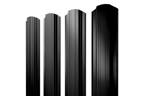 Штакетник Прямоугольный фигурный 0,5 GreenCoat Pural BT, matt RR 33 черный (RAL 9004 сигнальный черный)