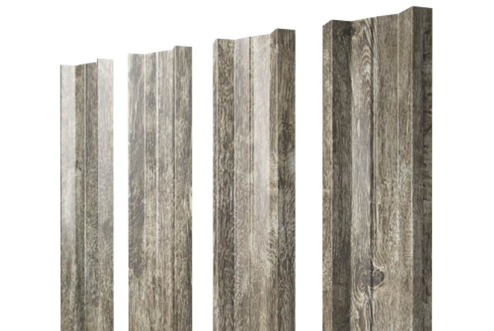 Штакетник М-образный А с прямым резом 0,45 Print Elite Nordic Wood TwinColor