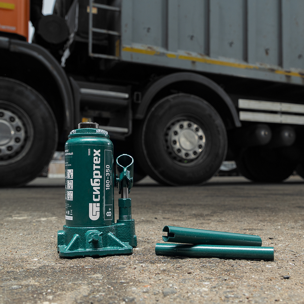 Домкрат гидравлический бутылочный, 8 т, 180-350 мм Сибртех