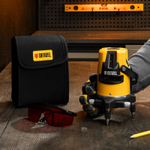 Лазерный уровень LX3, 10 м, ± 0,3 мм/1 м, 635 нм, 4 вертикальных, 1 горизонтальная плоскости, резьба 5/8" Denzel