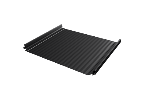 Кликфальц Pro Gofr Grand Line 0,5 Satin с пленкой на замках RAL 9005 черный