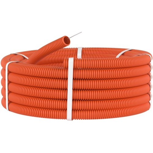 Труба гофр. ПНД d=25мм с зондом оранж. тяж. (50м) IEK IEK (ИЭК)