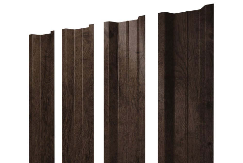 Штакетник П-образный В с прямым резом 0,45 Print Elite Antique Wood TwinColor