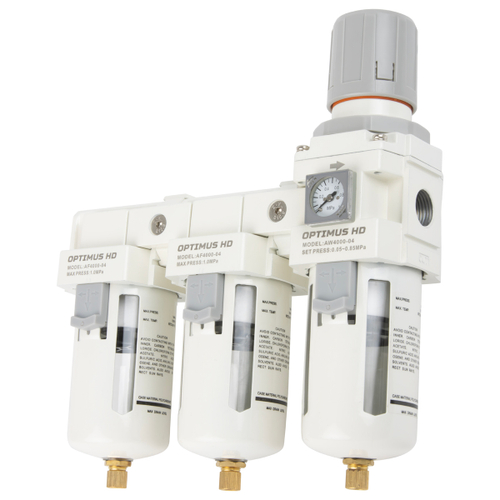 AFFW4000-04  Блок подготовки воздуха 1/2" трехступенчатый с влагомаслоотделителем, регулятором и ман