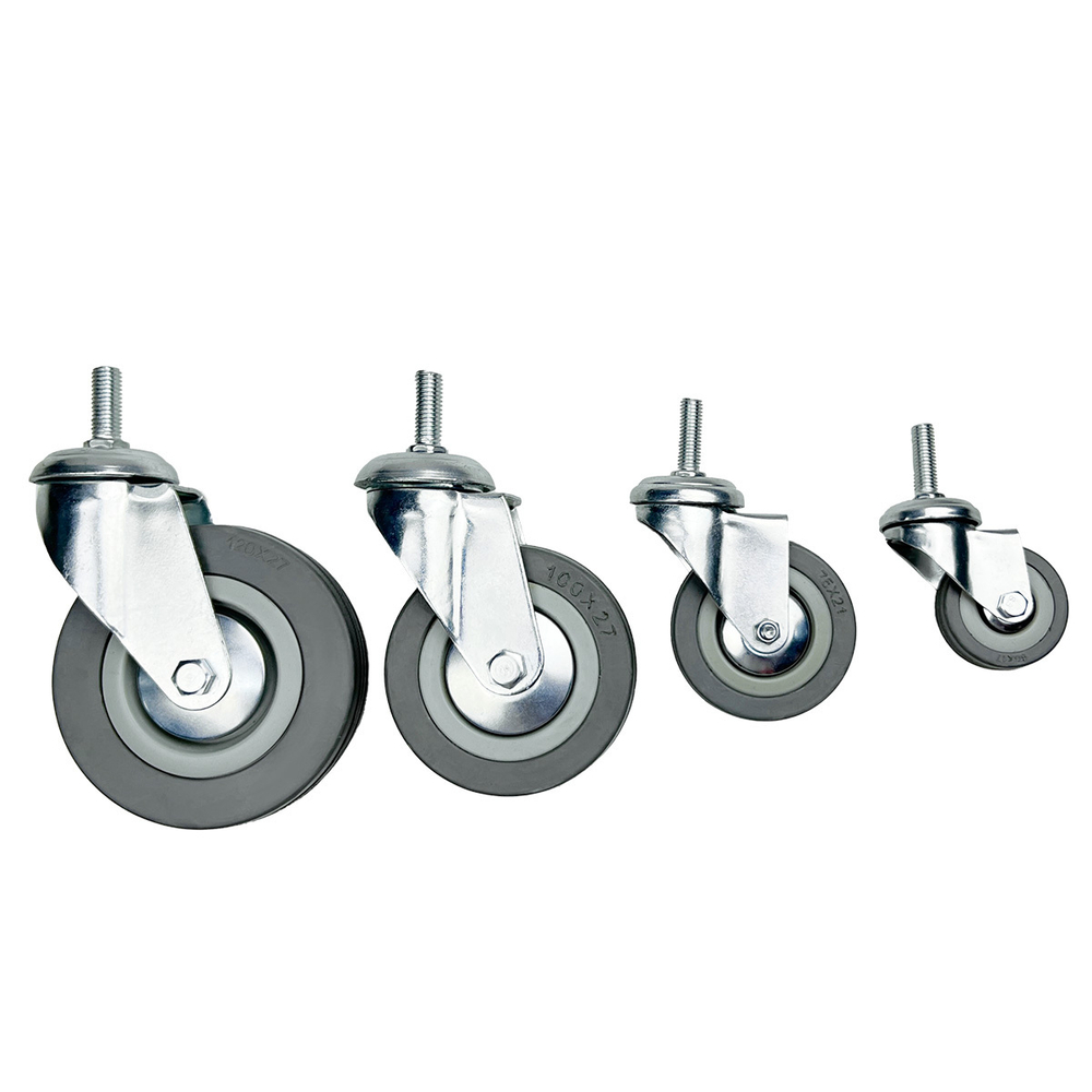 Опора поворотная колесная с болтом HITCH 120*26 резина серая SCtg55