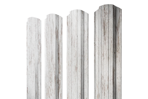 Штакетник Прямоугольный фигурный 0,45 Print Elite Snow Wood TwinColor