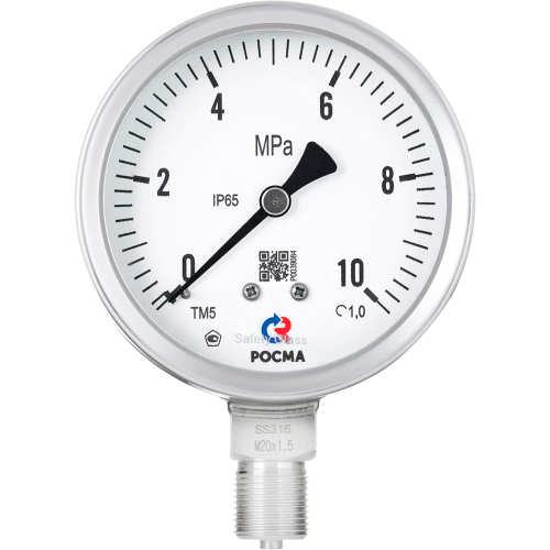Манометр радиальный Росма ТМ-521Р.GG (G-G.4МПа) М2Gх1.5 Б 1.G виброустойчивый (готовый к гидрозаполнению) коррозионностойкий 1GGмм, тип - ТМ-521Р, радиальное присоединение, шкала G-G.4МПа, резьба М2Gх1.5, безопасное исполнение, класс точности 1.G