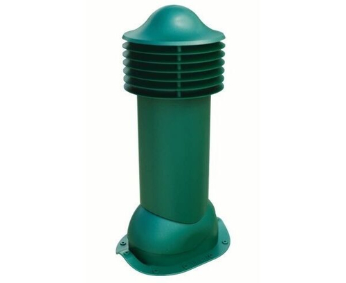 Труба вентиляционная для металлочерепицы d150мм, h-650мм утепленная, зеленый мох RAL 6005