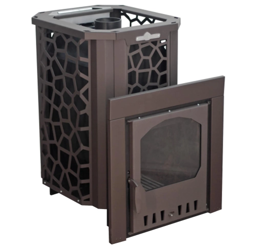 Печь для бани Сталь-Мастер HARD 28М Панорама со стеклом закр каменка дровяная #