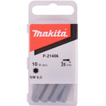 Насадка HEX6.0, 25 мм, E-form (MZ), 10 шт Makita P-21406