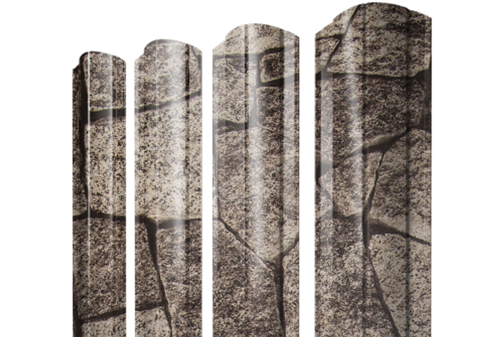 Штакетник Круглый фигурный 0,45 Print Elite King Stone TwinColor