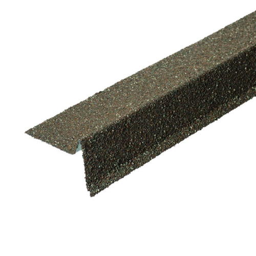 Планка торцевая с гранулятом, оливковый 75х25х65х5 мм, 1,25 м, шт