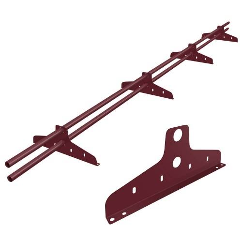 Снегозадержатель BORGE NewLine D-25мм 3 метра 4 опоры RAL3005 Красное Вино