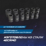 OPT-40112 Набор ударных головок 1/2", 10-24 мм, 10 предметов