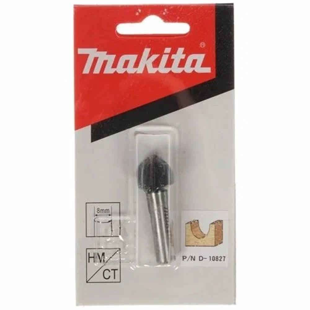 Пазовая галтельная фреза 8R, 16х12, S8, 2T Makita D-10827