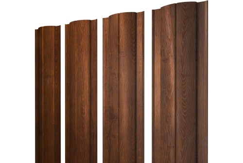 Штакетник Круглый с прямым резом 0,4 Print Premium Golden Wood Fresh TwinColor