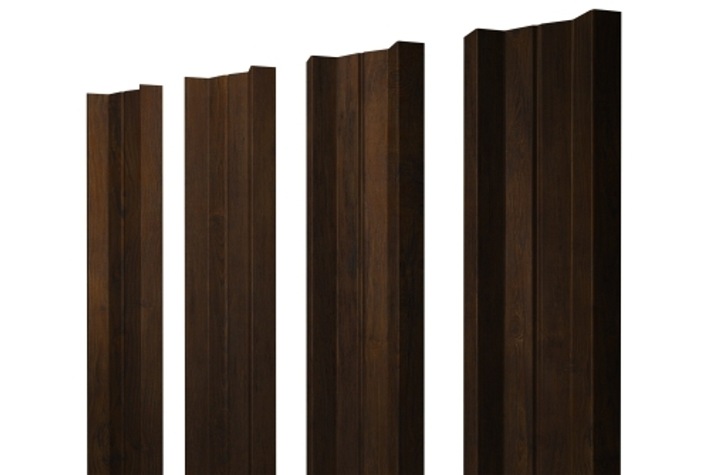 Штакетник М-образный А с прямым резом 0,45 Print Elite Chestnut Wood TwinColor