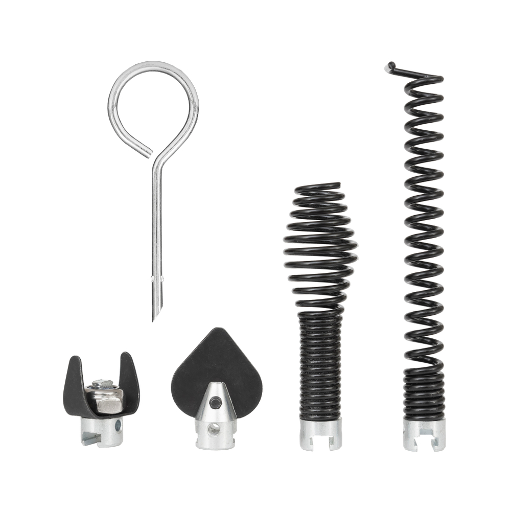 КРОКОЧИСТ Вертушка для удаления засоров в трубах до Ф76 мм до 12 м, метал барабан, Т-замок,4 насадки