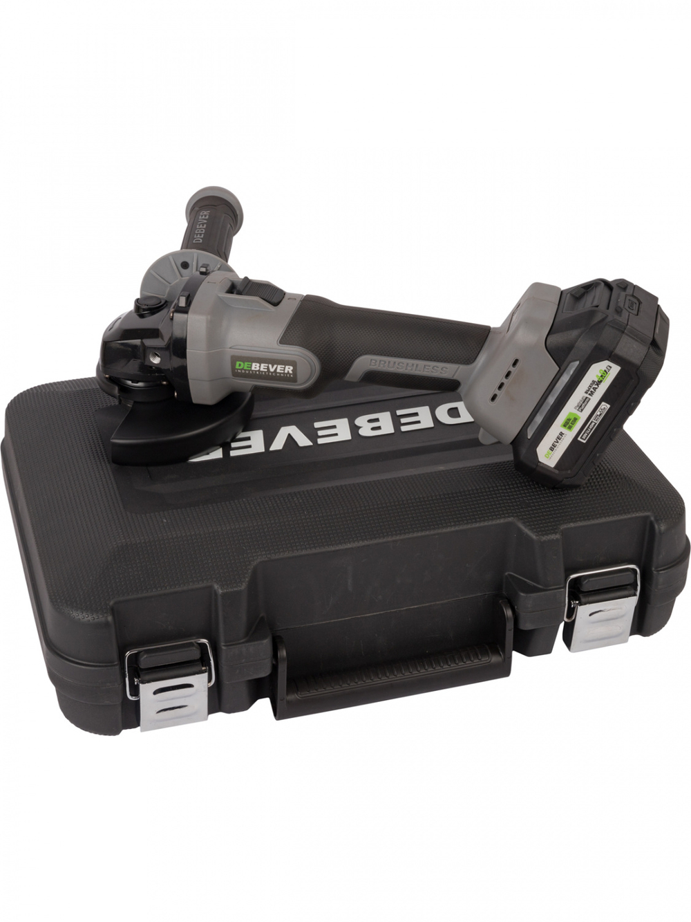 DBE-9322BKIT Угловая шлифмашина аккумуляторная DeBever с бесщёточным двигателем, 125 мм, 20В в наборе с аккумулятором и зарядным устройством