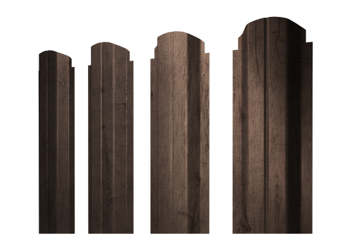 Штакетник П-образный А фигурный 0,45 Print Premium Almond Wood Fresh