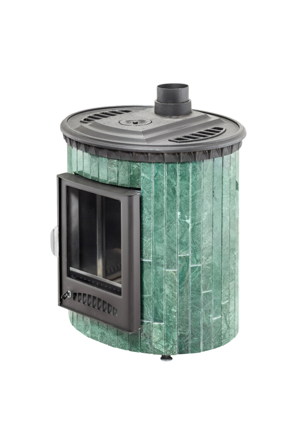 Отопительно-варочная печь "Нелжа" водяной контур в каменной облицовке