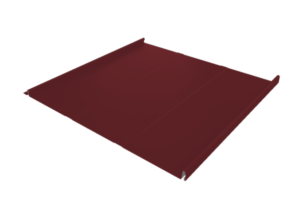 Фальц двойной стоячий Line Grand Line 0,5 Satin Matt TX с пленкой на замках RAL 3005 красное вино