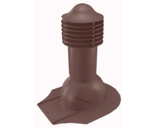 Труба вентиляционная для мягкой кровли при монтаже d150мм, h-650мм утепленная, шоколад RAL 8017