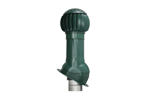 Комплект вентиляции Gervent для кровли фальцевой и гибкой черепицы, 160 мм, труба изолированная 125 мм, RAL 6005, зеленый мох