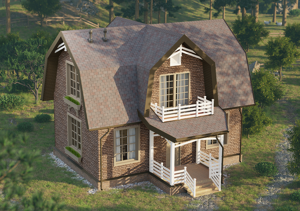 Сайдинг LUX под камень, Bergart, кедровый орех