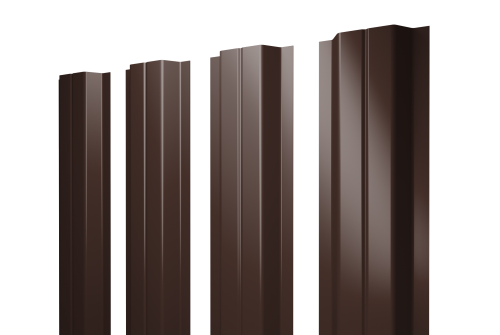 Штакетник П-образный A с прямым резом 0,4 PE RAL 8017 шоколад