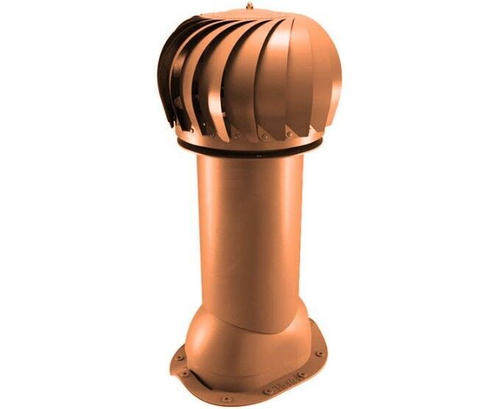 Роторная вентиляция для металлочерепицы d150мм, h-650мм утепленная, кирпичная RAL 8004