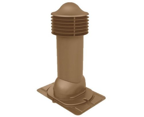 Труба вентиляционная с универсальным проходным элементом d150мм, h-650мм не утепленная, кирпичная RAL 8004