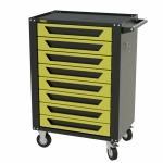 Тележка инструментальная Garopt 8 ящиков ЖЁЛТАЯ, центральный замок, увеличенные колеса, доводчики, GAROPT Серия "High", высота 1040мм