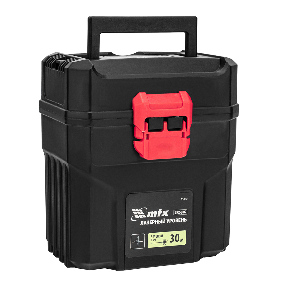 Лазерный уровень CRX-30G, 30 м, зеленый луч, батарейки, резьба 5/8" MTX