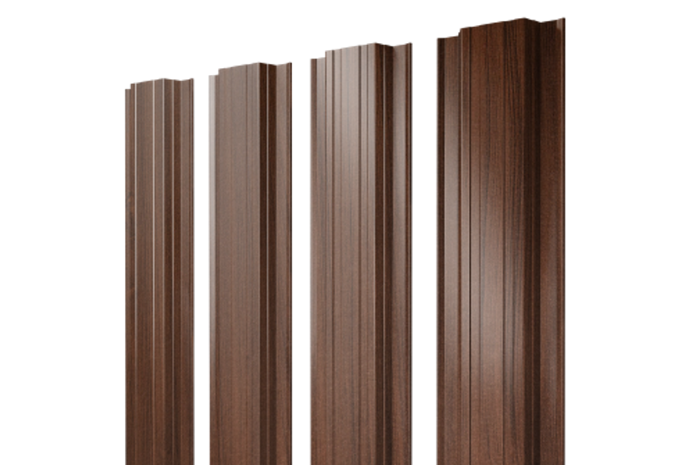 Штакетник Прямоугольный с прямым резом 0,45 Print Elite Choco Wood TwinColor