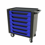 GTS6.blue Тележка инструментальная Garopt 6 ящиков СИНЯЯ, центральный замок, увеличенные колеса, доводчики, GAROPT Серия "Standart"