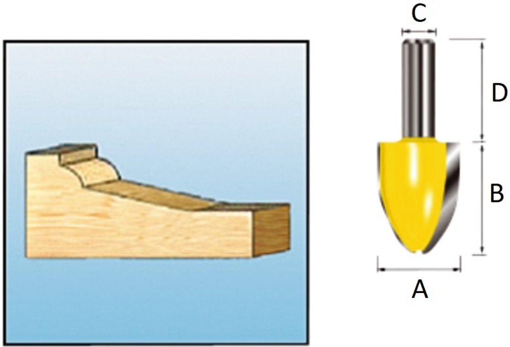 Фреза фигирейная вертикальная 4R, 31.75х41.3, S12, 2T Makita D-11863