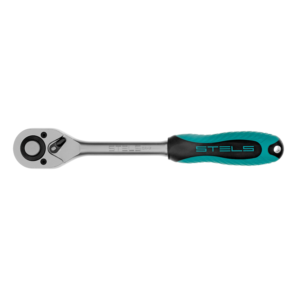 Ключ-трещотка 1/2", CrV, 72 зуба, с быстрым сбросом, матовый хром Stels