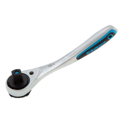 Ключ-трещотка 1/2", CrV, 120 зубьев, с быстрым сбросом, цельнометаллический, хром Gross