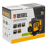 Лазерный уровень мультипризменный DLV-360-4C, 30 м, зеленый луч, Li-Ion 2,4 Aч, кейс// Denzel