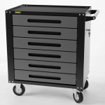 GTS6.grey Тележка инструментальная Garopt 6 ящиков СЕРАЯ, центральный замок, увеличенные колеса, доводчики, GAROPT Серия "Standart"