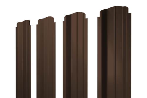 Штакетник П-образный B фигурный 0,5 Drap TX RAL 8017 шоколад