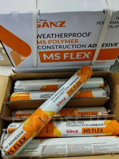 Клей-герметик МС-полимер SANZ MS-FLEX , серый, белый 600 мл