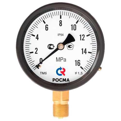 Манометр радиальный Росма ТМ-61GР.GG IP54 (G-16МПа) М2Gх1.5 1.5 общетехнический специального исполнения, 15Gмм, тип - ТМ-61GР, радиальное присоединение, шкала (G-16МПа), резьба М2Gх1.5, класс точности 1.5