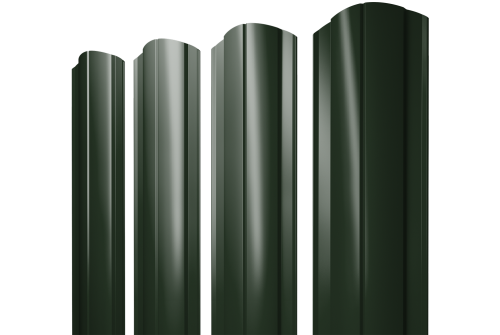 Штакетник Круглый фигурный 0,5 GreenCoat Pural BT RR 11 темно-зеленый (RAL 6020 хромовая зелень)