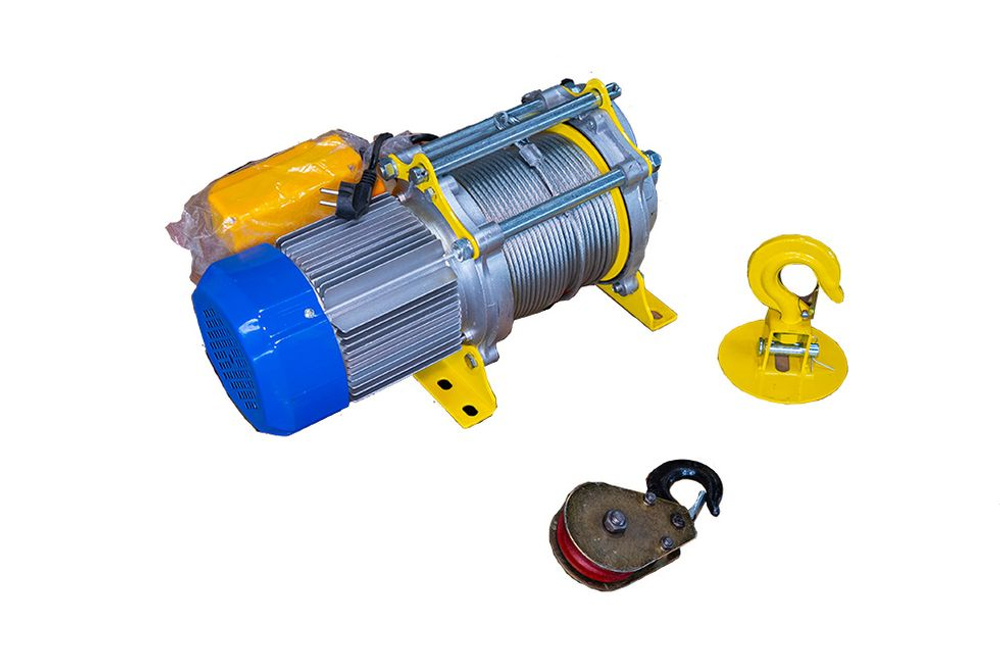 Лебедка электрическая 300/600кг 60/30м с канатом 220В 24м/мин алюминиевый корпус TOR KCD (TSA)