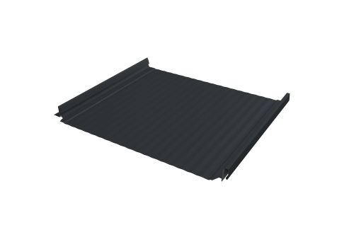 Кликфальц Pro Gofr Grand Line 0,5 GreenCoat Pural BT, matt с пленкой на замках RR 23 темно-серый (RAL 7024 мокрый асфальт)