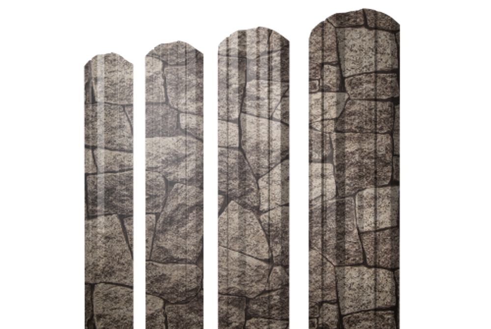 Штакетник Twin фигурный 0,45 Print Elite King Stone TwinColor